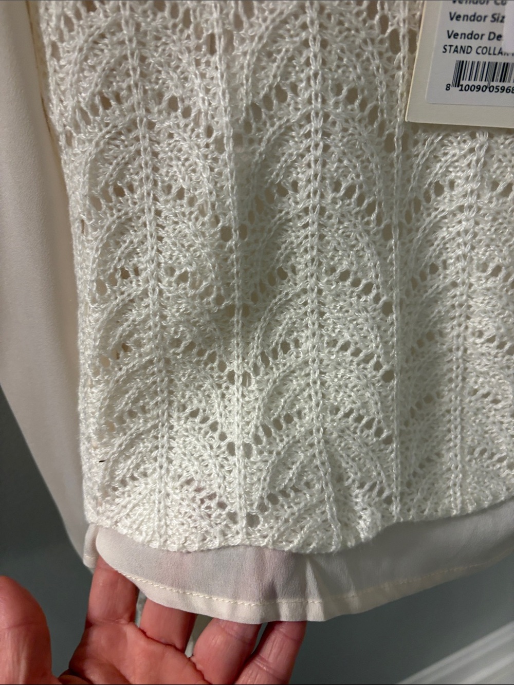 70/21 Cream Ruffle Knit-Front Top - Picture 4 of 8